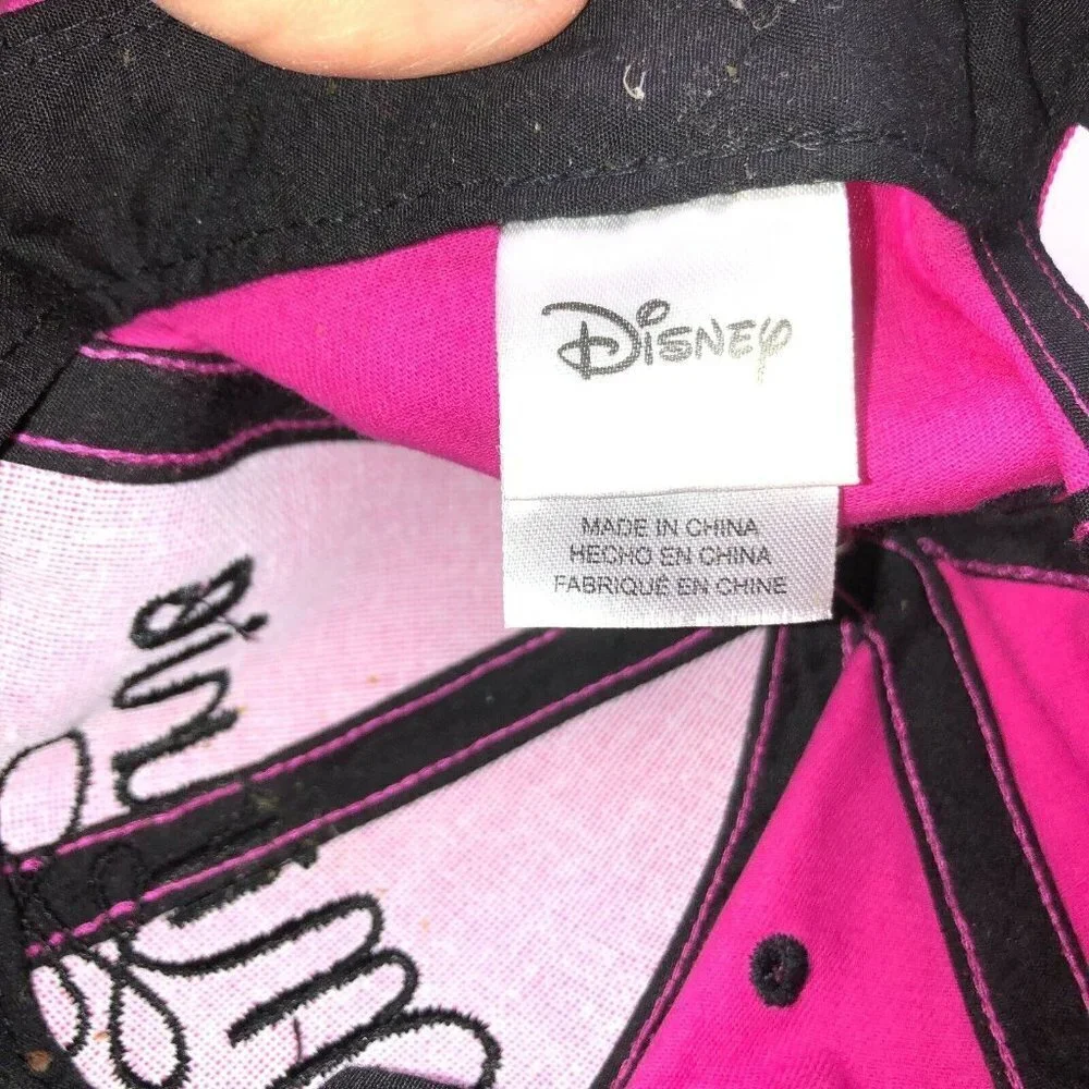 Disney Minnie Mouse Baseball Cap Hat Baseball Adjustable Snapback Fuzzy Ears
